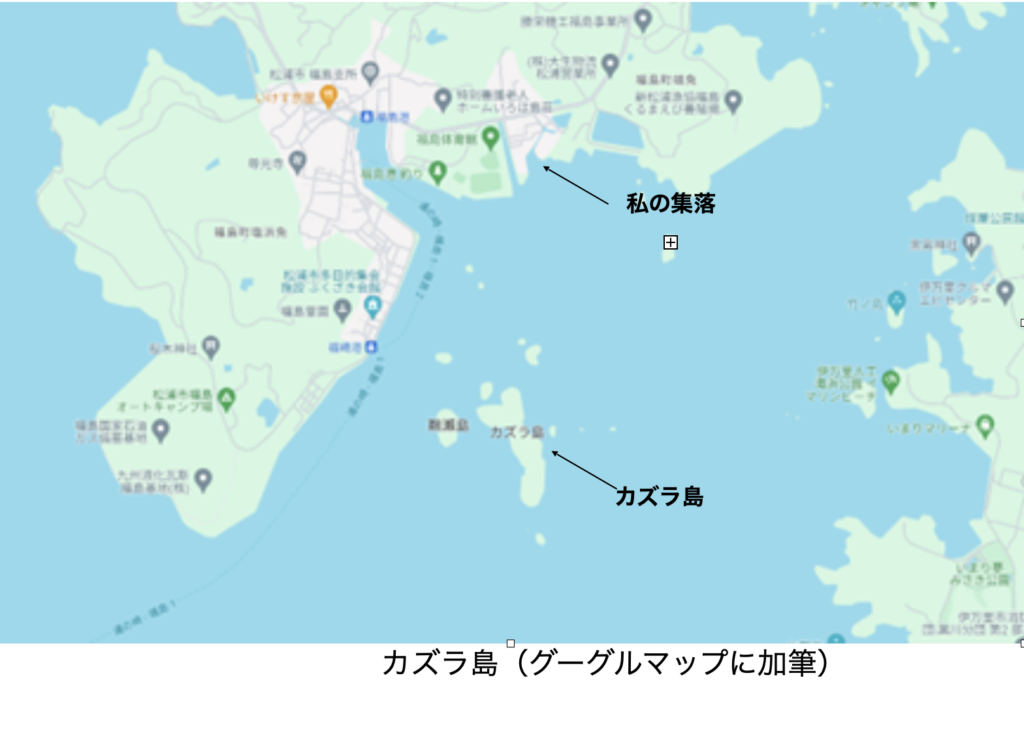 カズラ島の位置図