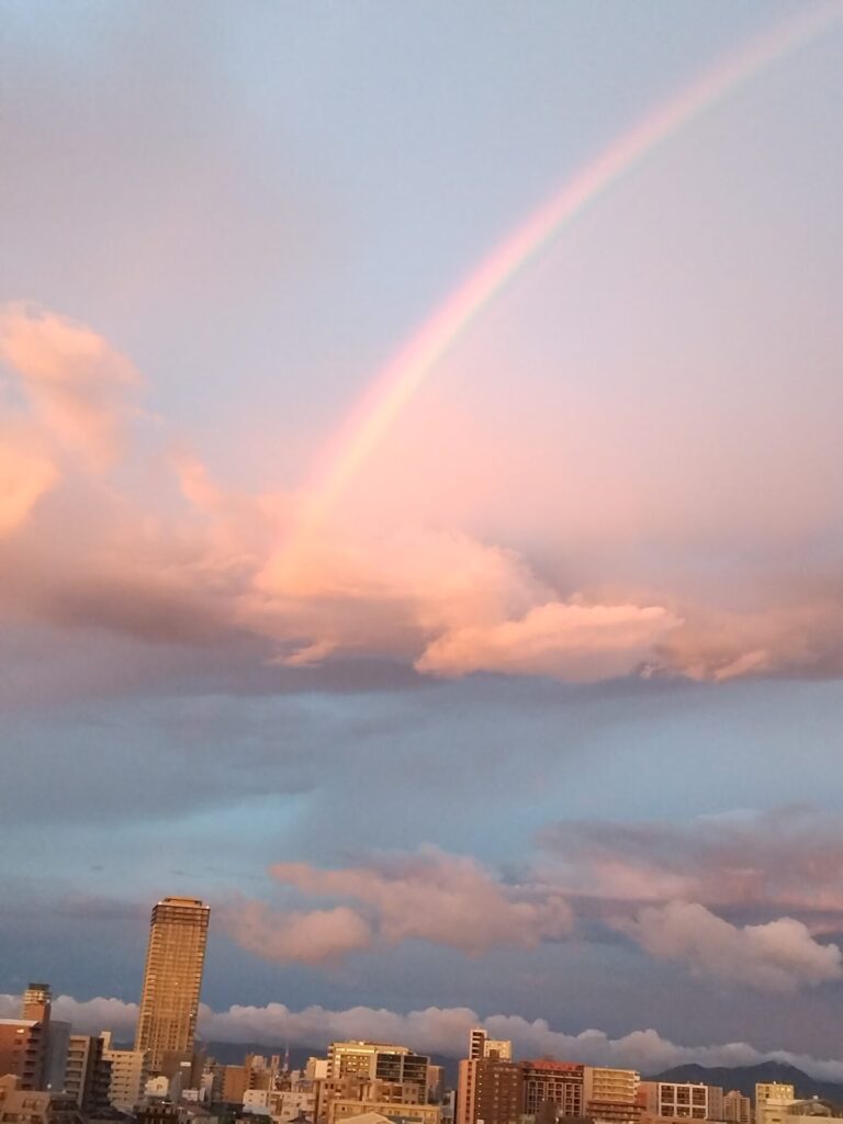 2024年台風１０号前日の夕刻の虹